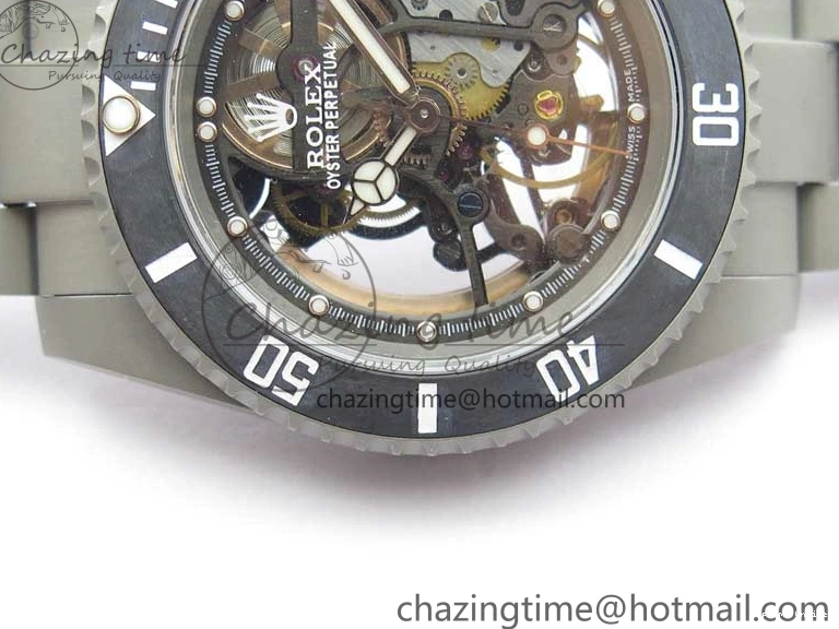 0522 Submariner 116610 Andrea Pirlo Sandblasted ROF Best Edition Carbon Bezel on Skeleton DIal SA TimelessDesign 2789